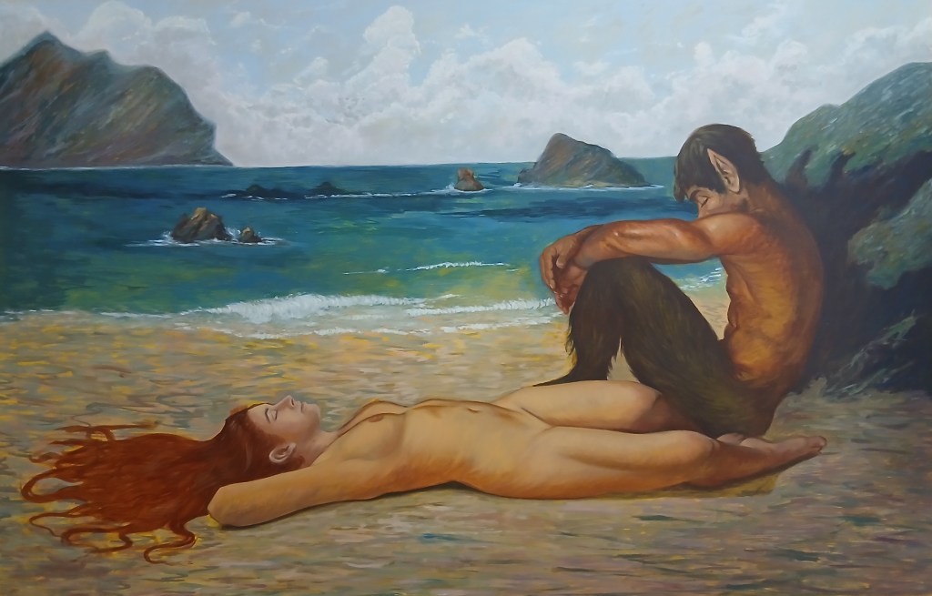 Nereid and Faun – Symbolist and Mythological Figurative Painting